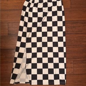 Checkered Black and White Skirt